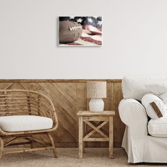 Stupell Industries Football & American Flag Wall Plaque Art